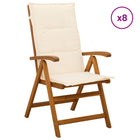Tuinstoelen recliner 8 st massief acaciahout