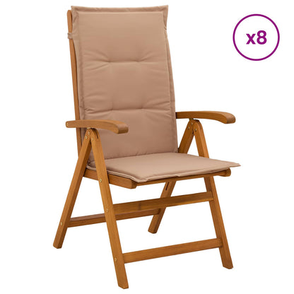 Recliner Tuinstoelen 8 st Naturel Massief Acaciahout