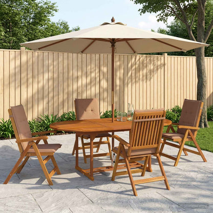 5-delige tuin eetset Naturel Massief Acaciahout