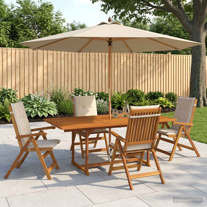 5-delige tuin eetset Naturel Massief Acaciahout