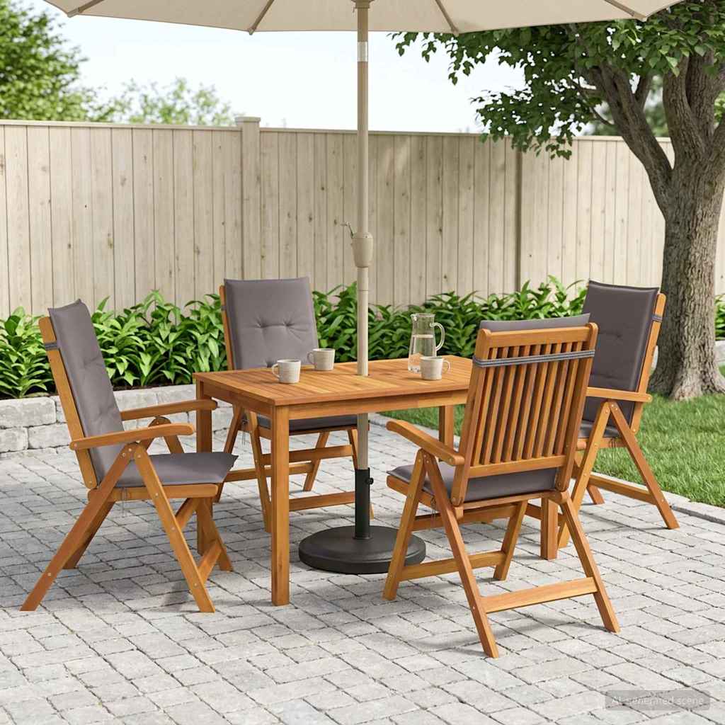 5-Piece Garden Dining Set Naturel Massief Acaciahout Antraciet