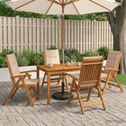 Tuinset massief acaciahout 5-delig beige kussens
