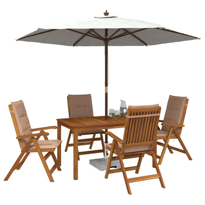 5-Piece Garden Dining Set Naturel Massief Acaciahout Beige