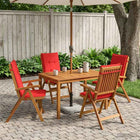 Tuinset 5-delig massief acaciahout rood