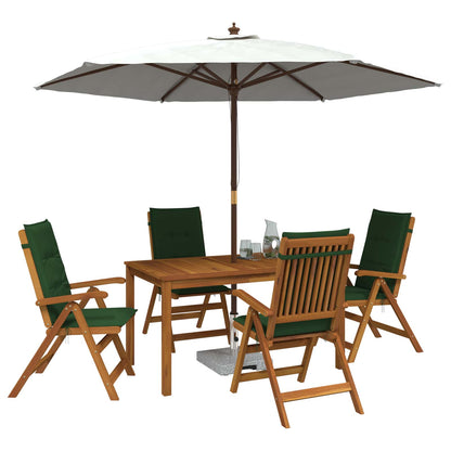 5-Piece Garden Dining Set Naturel Massief Acaciahout Groen