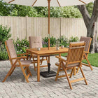 Tuin eettafelset 150x90 cm massief acaciahout 4 stoelen
