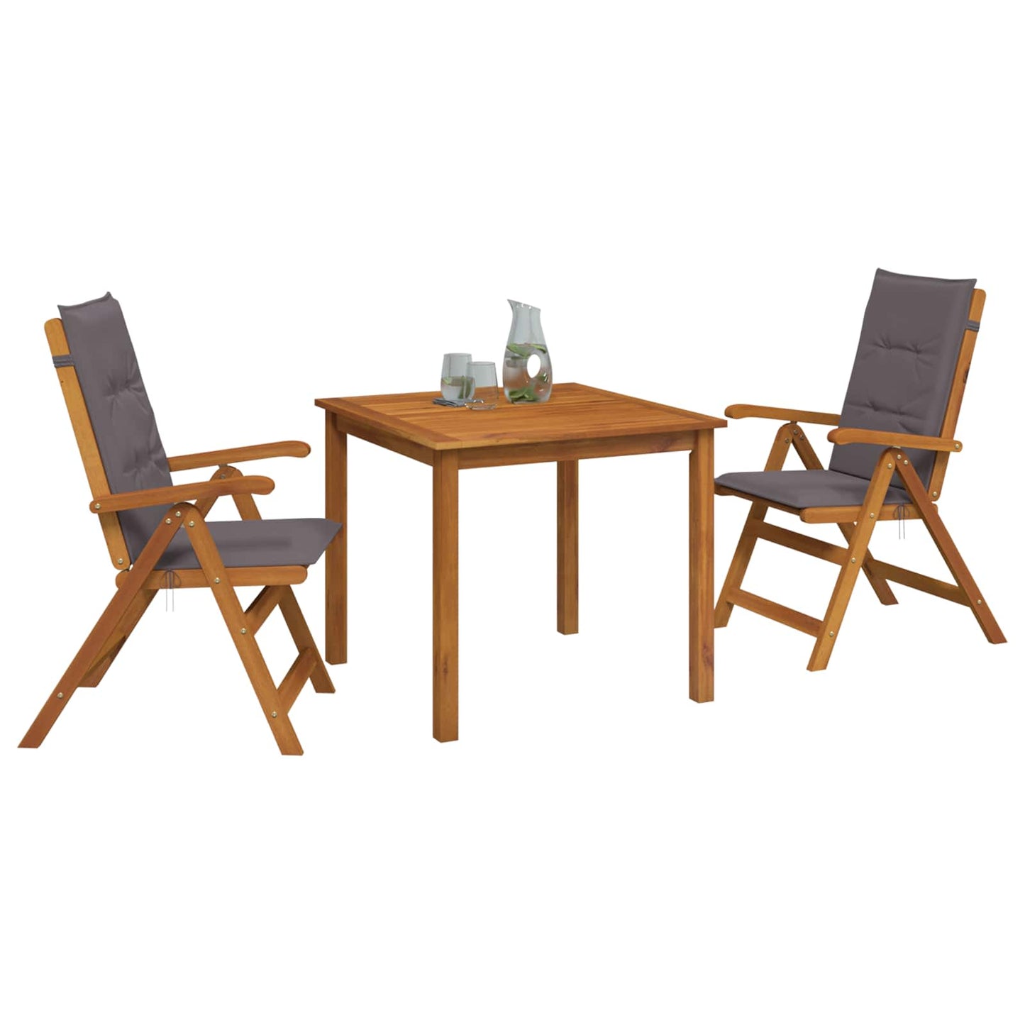 3-delige tuineethoek Naturel Massief Acaciahout