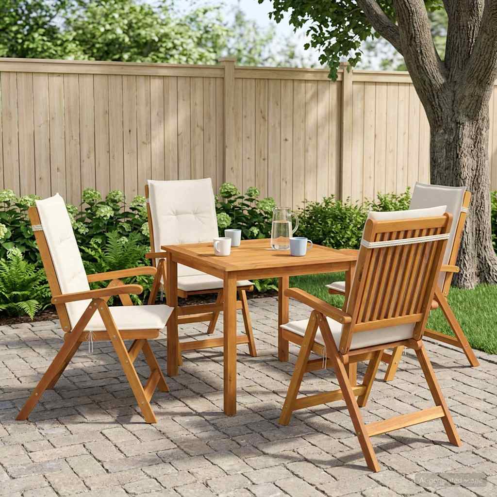 5-delige tuin eetset Naturel Massief Acaciahout