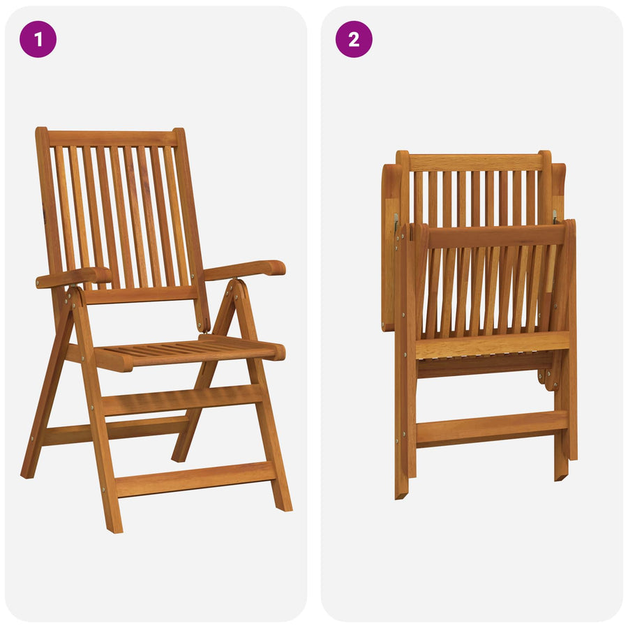 5-delige tuin eetset Naturel Massief Acaciahout