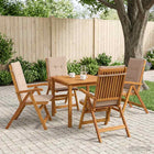 Eettafelset acaciahout 85x85x75 cm met 4 stoelen