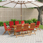 9-delige tuinset massief acaciahout 180x90 cm