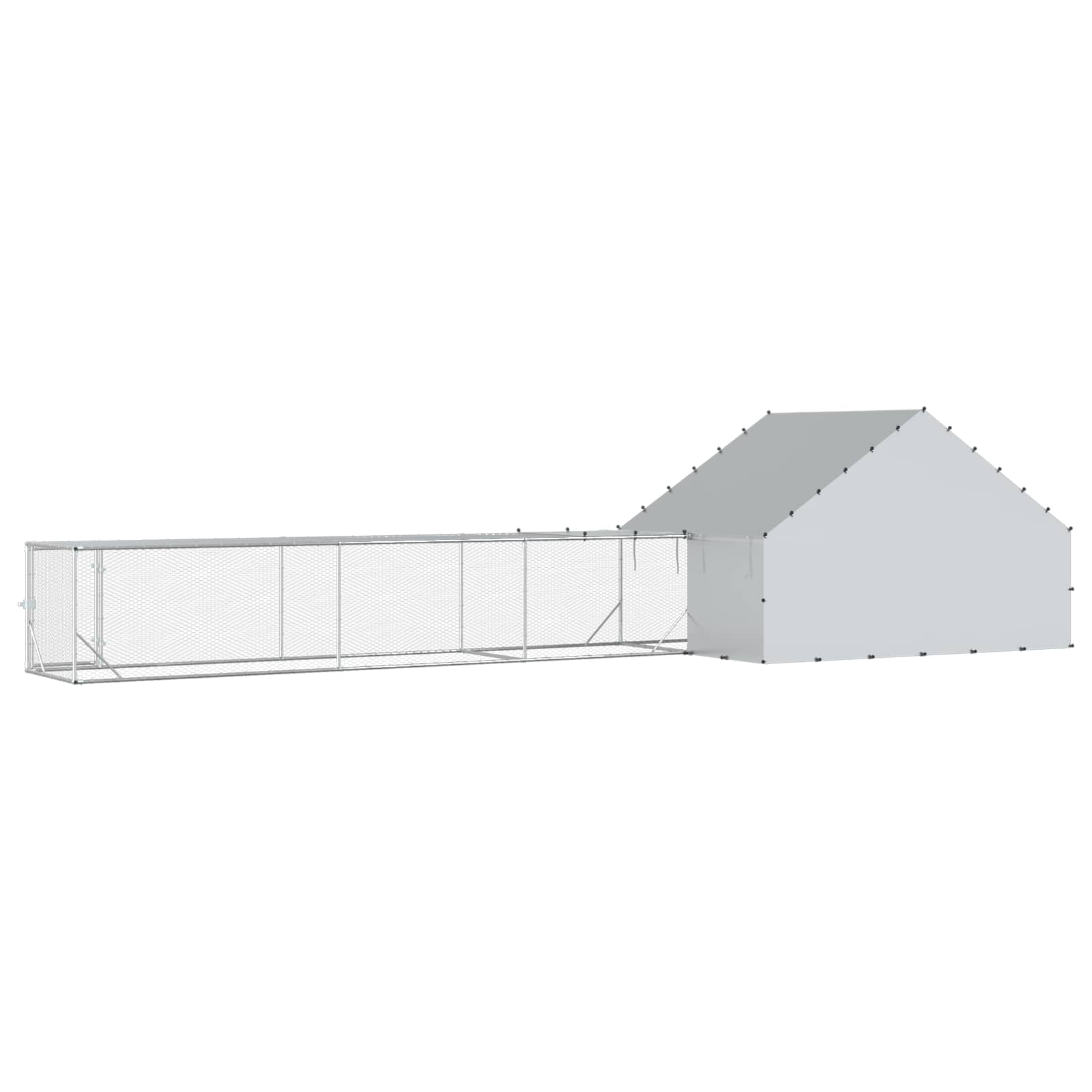 2 st zilver 8 x 2 x 1,9 m Gegalvaniseerd staal