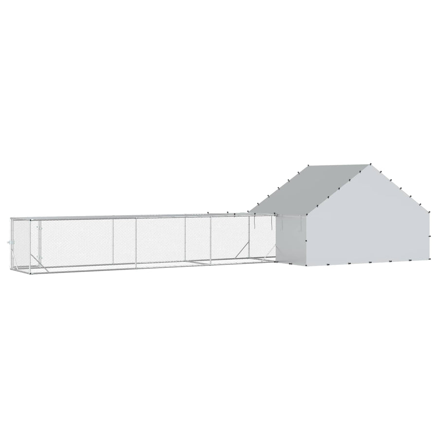 2 st zilver 8 x 2 x 1,9 m Gegalvaniseerd staal