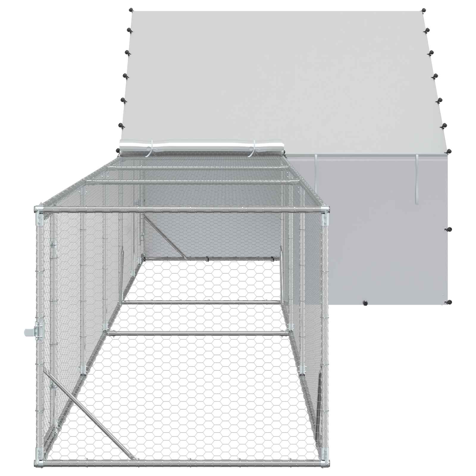 2 st zilver 8 x 2 x 1,9 m Gegalvaniseerd staal