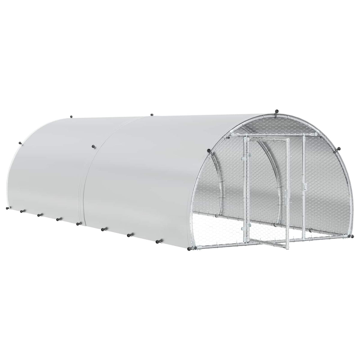 Kippenhok zilver 400 x 150 x 100 cm Gegalvaniseerd staal