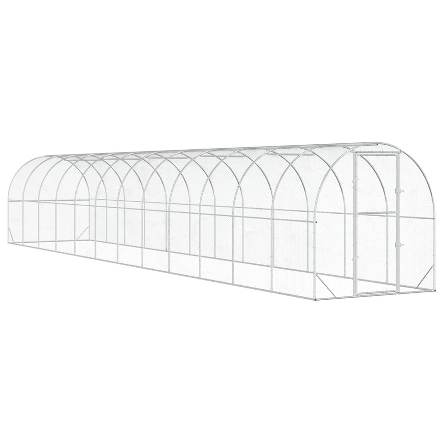 Kippenhok zilver 1200 x 200 x 200 cm Gegalvaniseerd staal