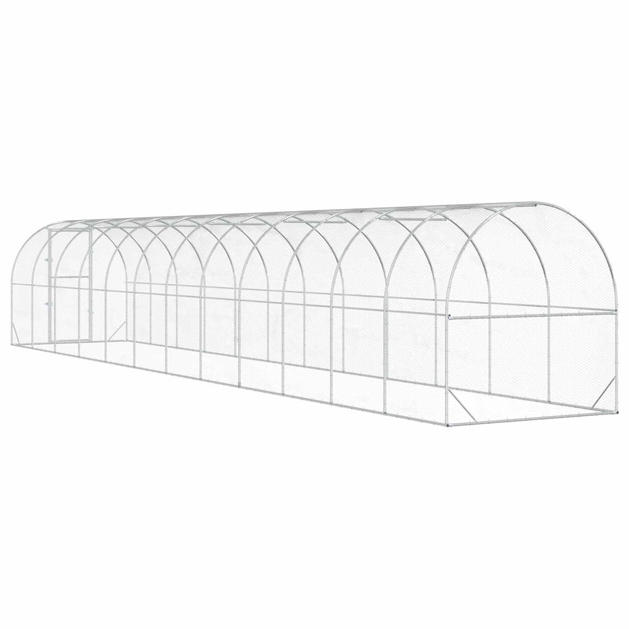 Kippenhok zilver 1200 x 200 x 200 cm Gegalvaniseerd staal
