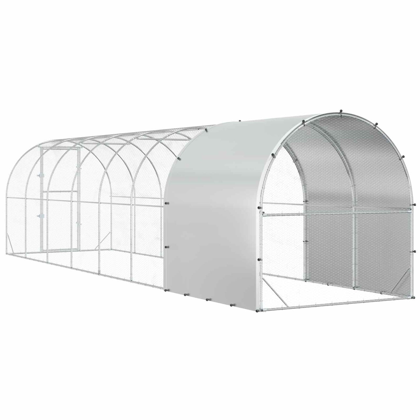 Kippenhok zilver 800 x 200 x 200 cm Gegalvaniseerd staal