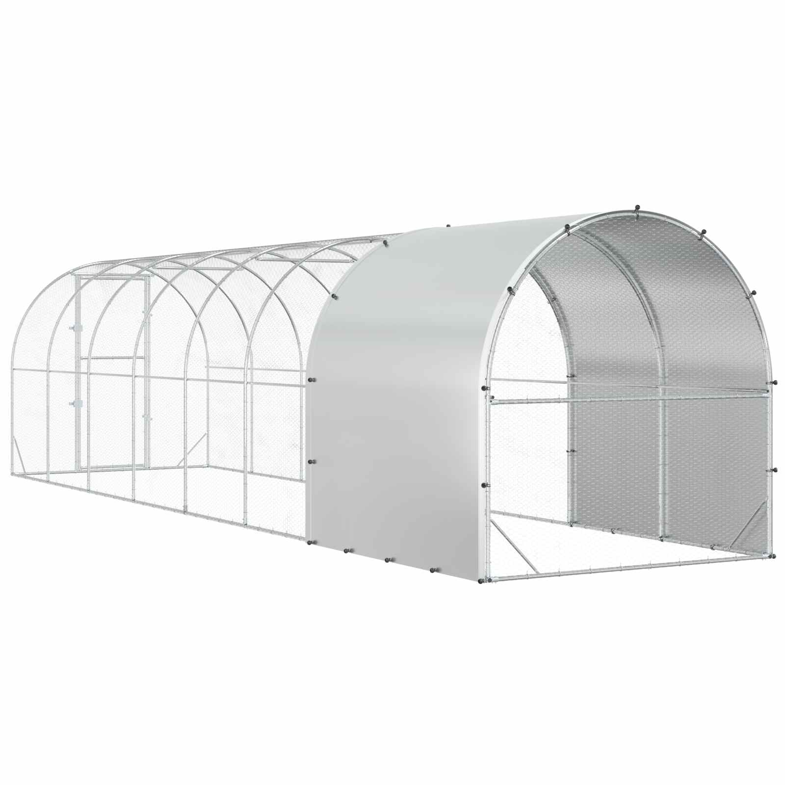 Kippenhok zilver 800 x 200 x 200 cm Gegalvaniseerd staal