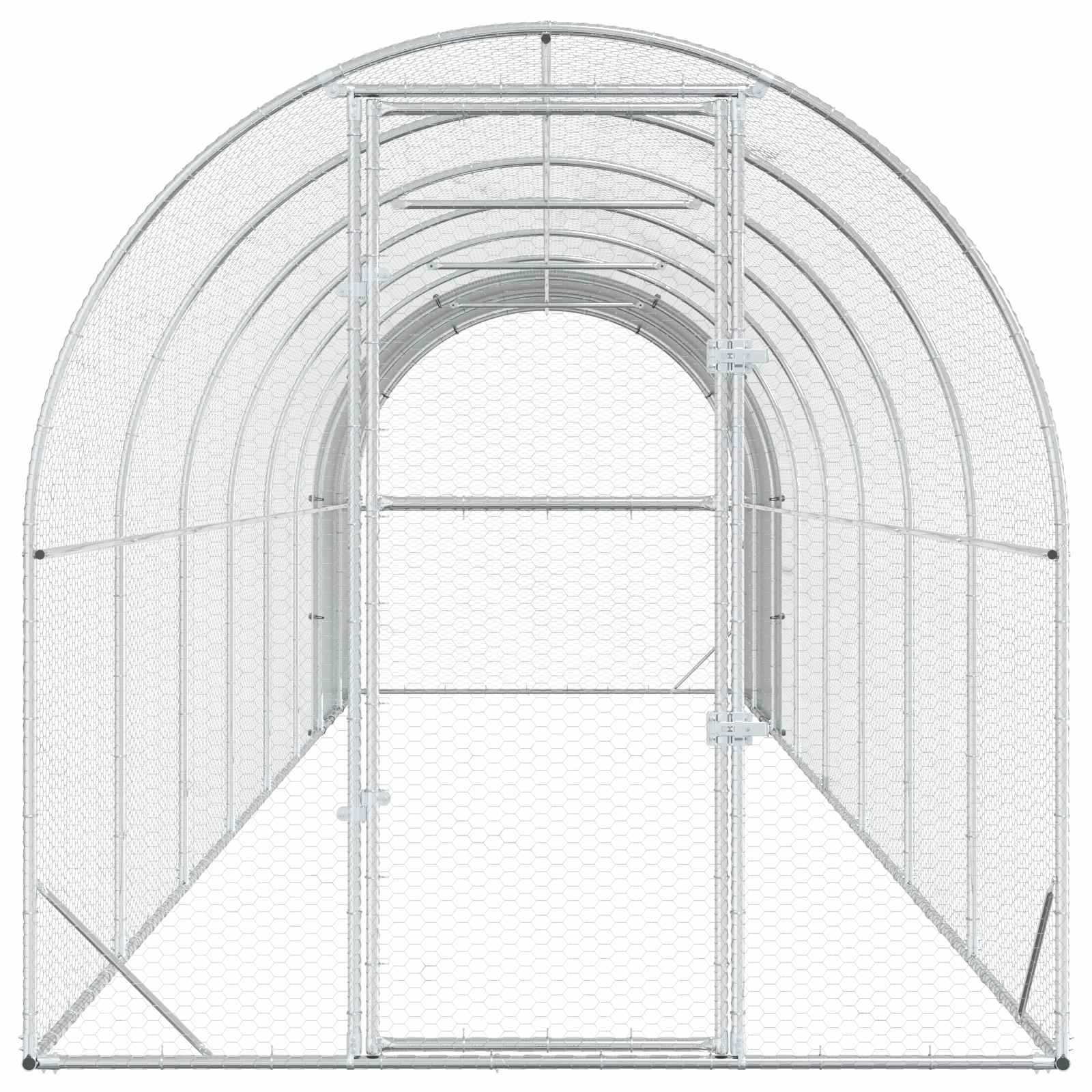 Kippenhok zilver 800 x 200 x 200 cm Gegalvaniseerd staal