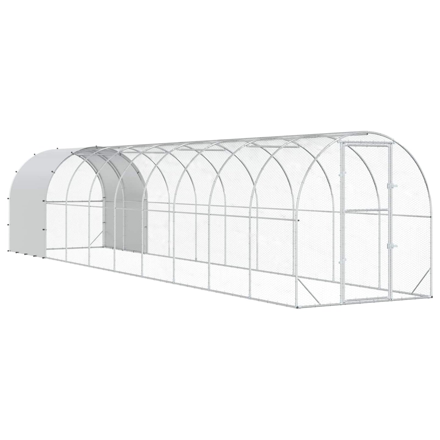 Kippenhok zilver 1000 x 200 x 200 cm Gegalvaniseerd staal