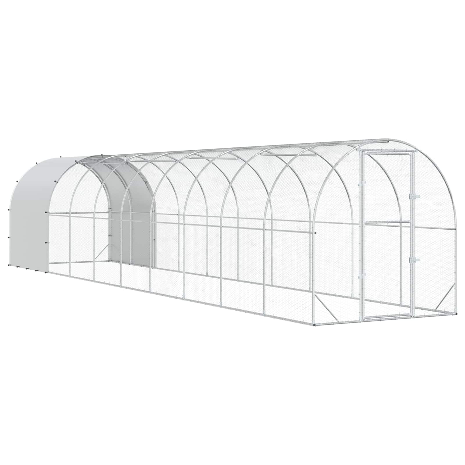 Kippenhok zilver 1000 x 200 x 200 cm Gegalvaniseerd staal