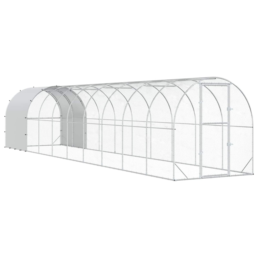 Kippenhok zilver 1000 x 200 x 200 cm Gegalvaniseerd staal