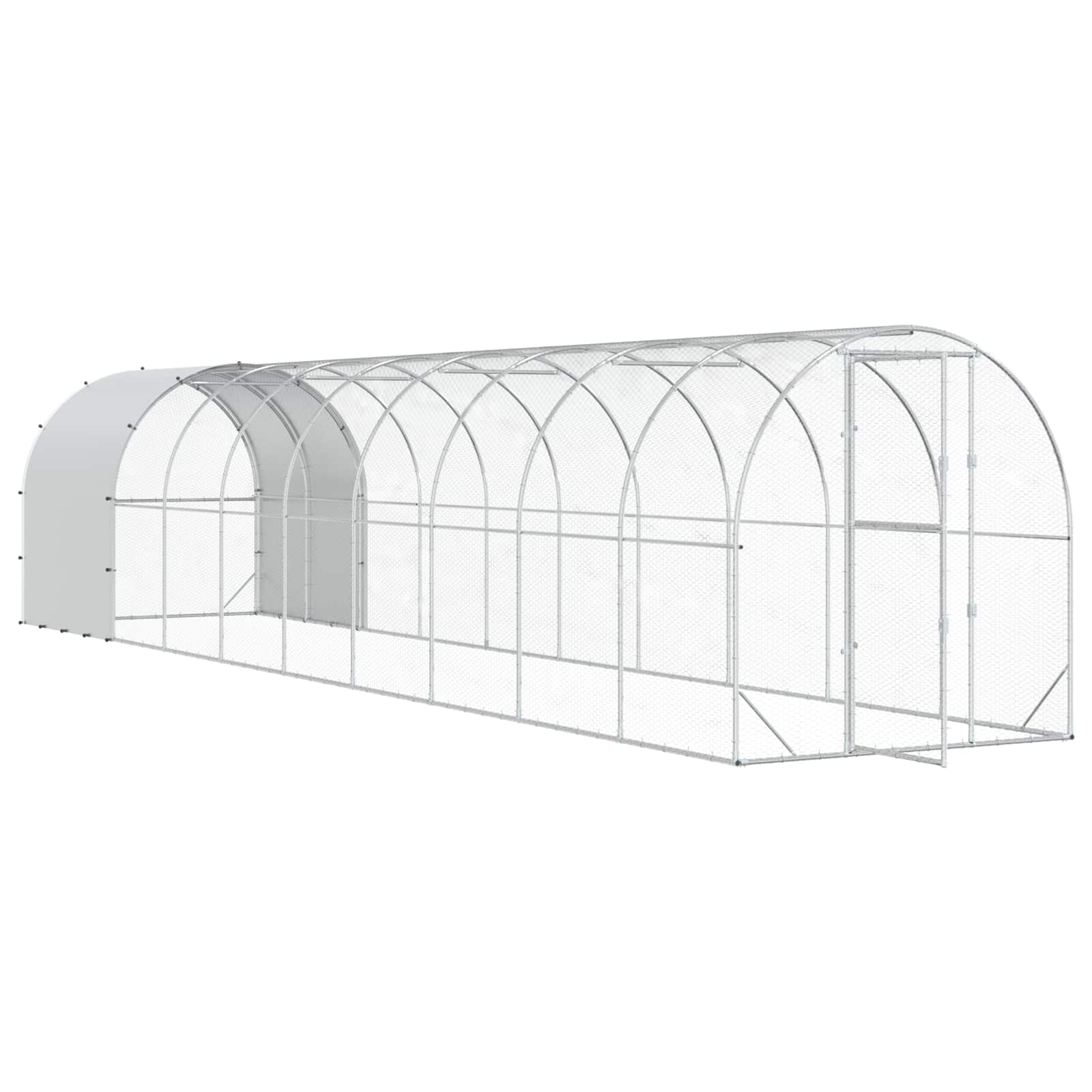 Kippenhok zilver 1000 x 200 x 200 cm Gegalvaniseerd staal