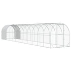 Kippenhok 1200x200x200 cm gegalvaniseerd staal zilver