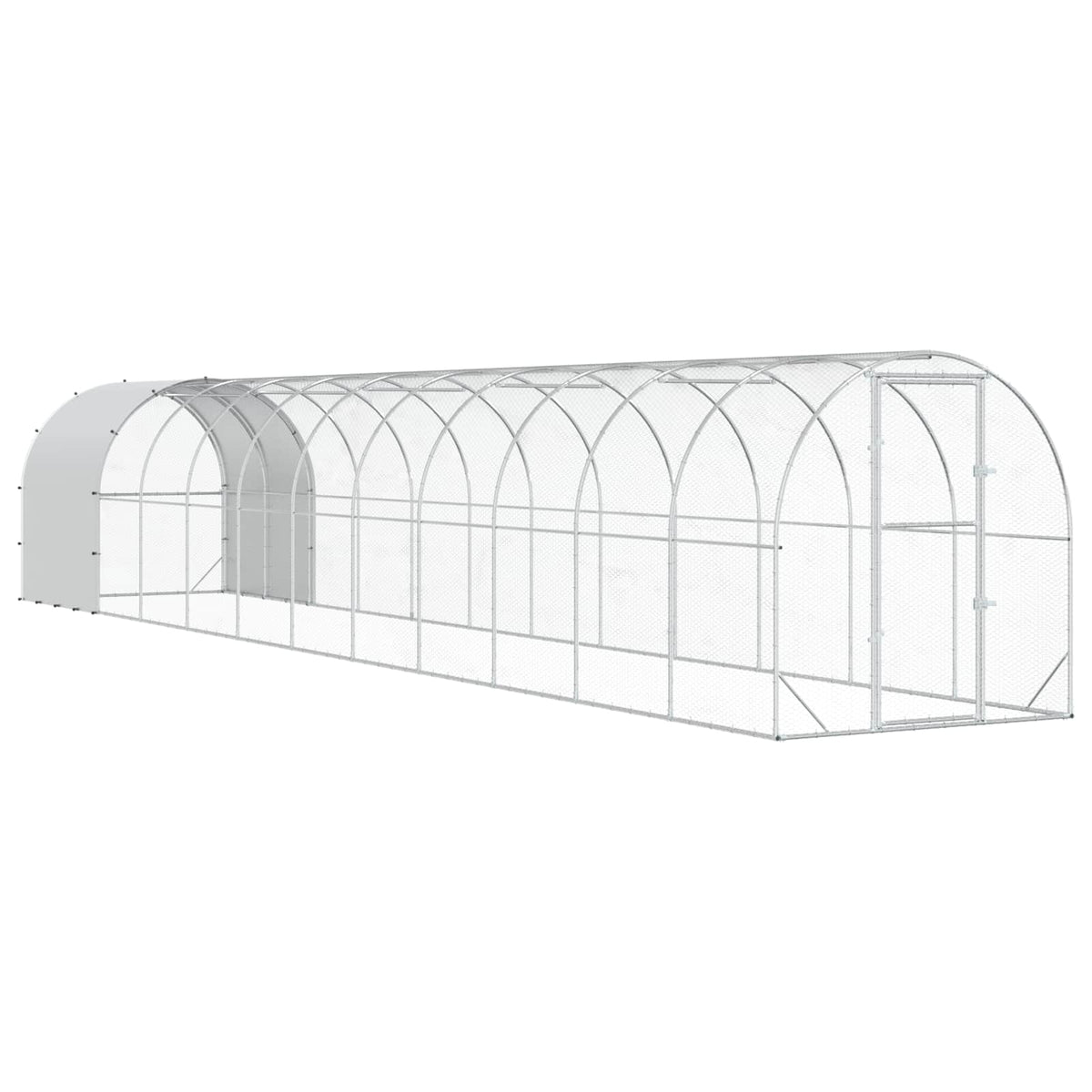 Kippenhok zilver 1200 x 200 x 200 cm Gegalvaniseerd staal