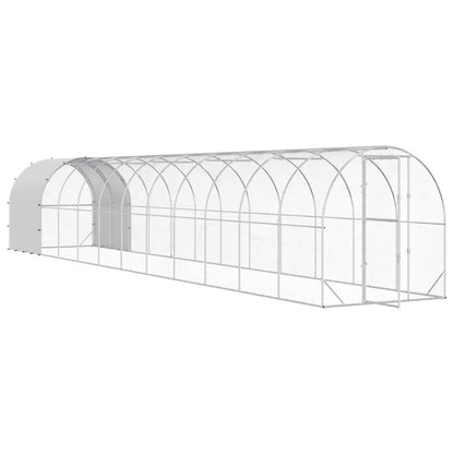 Kippenhok zilver 1200 x 200 x 200 cm Gegalvaniseerd staal