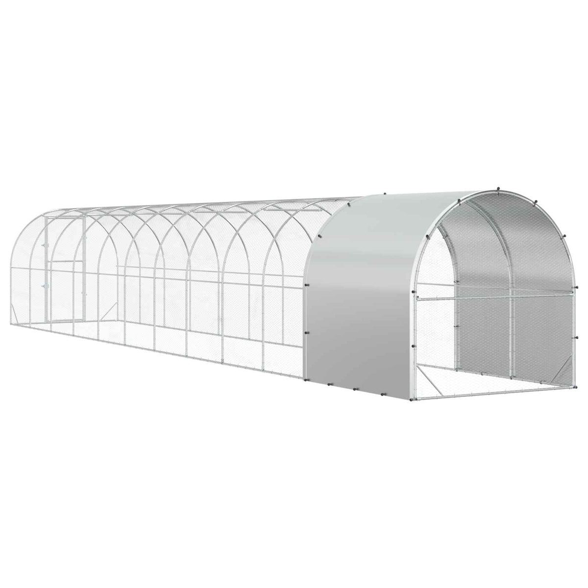 Kippenhok zilver 1200 x 200 x 200 cm Gegalvaniseerd staal