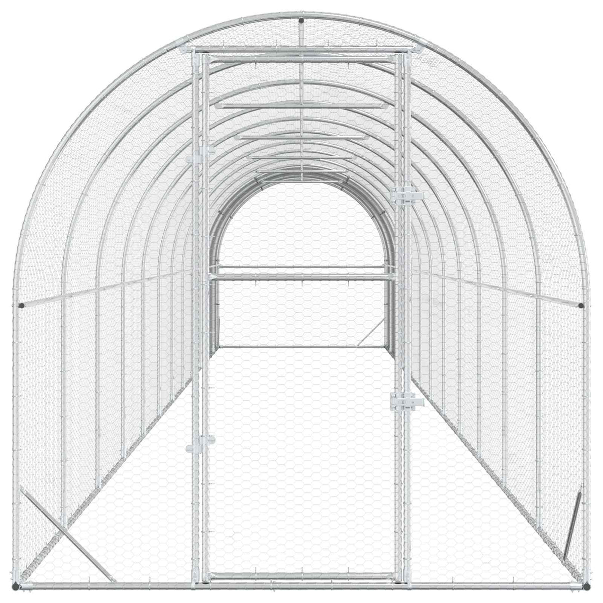 Kippenhok zilver 1200 x 200 x 200 cm Gegalvaniseerd staal
