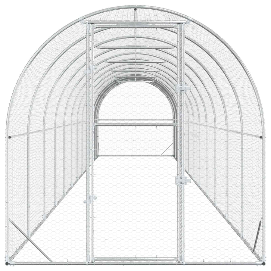 Kippenhok zilver 1200 x 200 x 200 cm Gegalvaniseerd staal