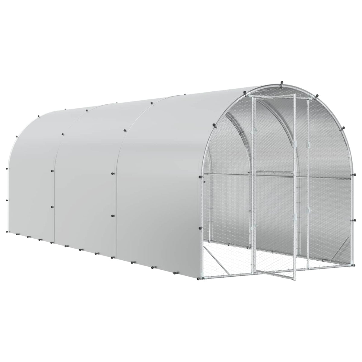 Kippenhok zilver 600 x 200 x 200 cm Gegalvaniseerd staal