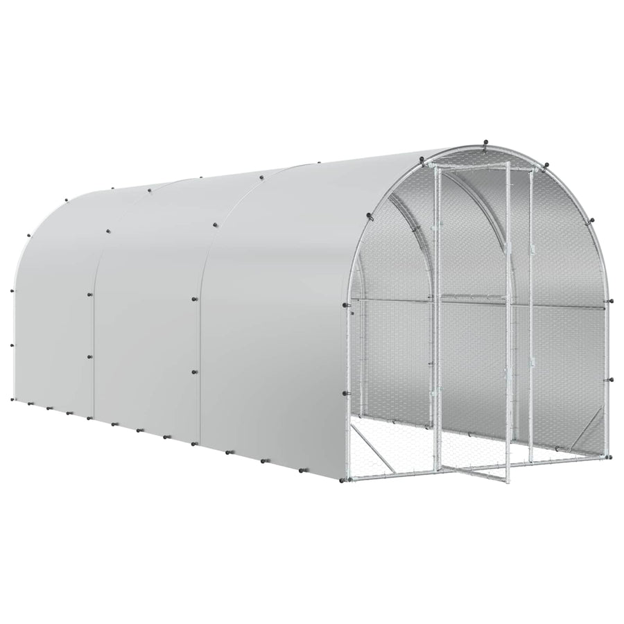 Kippenhok zilver 600 x 200 x 200 cm Gegalvaniseerd staal