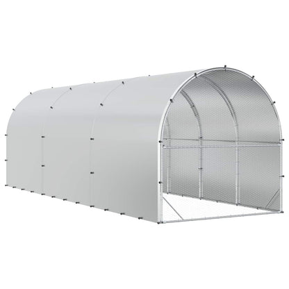 Kippenhok zilver 600 x 200 x 200 cm Gegalvaniseerd staal