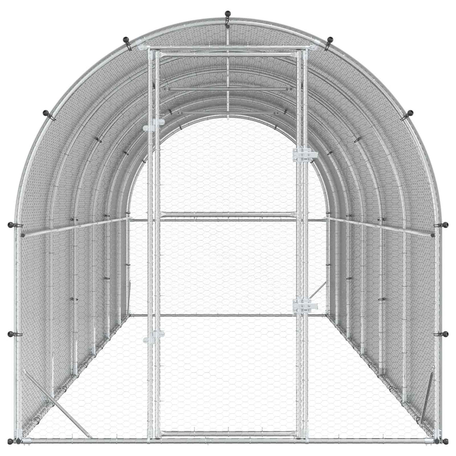 Kippenhok zilver 600 x 200 x 200 cm Gegalvaniseerd staal