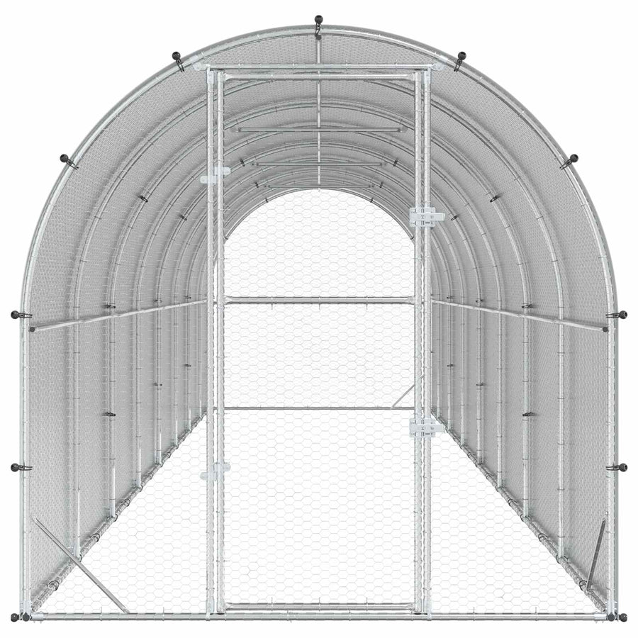 Kippenhok zilver 800 x 200 x 200 cm Gegalvaniseerd staal
