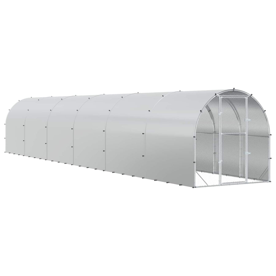 Kippenhok zilver 1200 x 200 x 200 cm Gegalvaniseerd staal