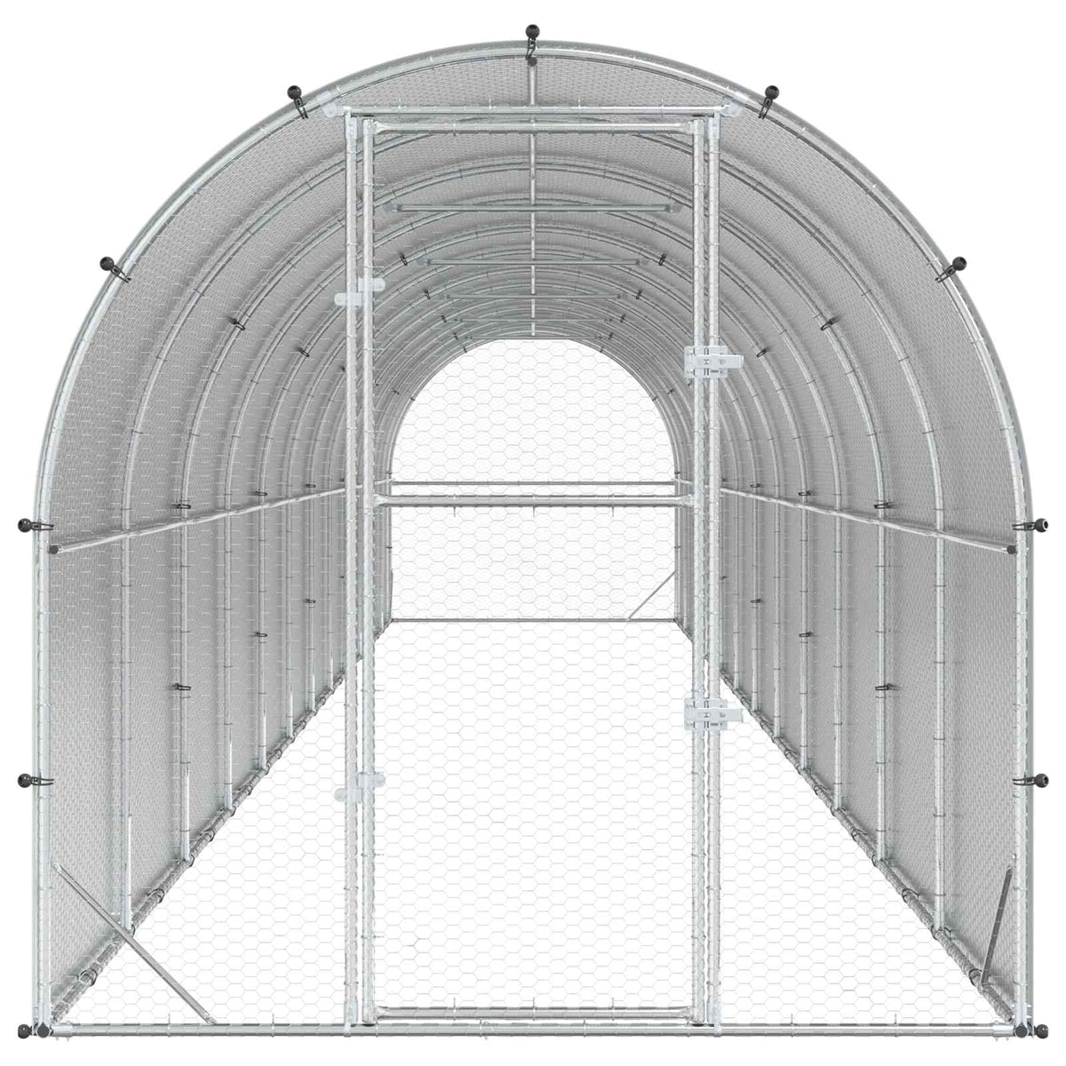Kippenhok zilver 1200 x 200 x 200 cm Gegalvaniseerd staal