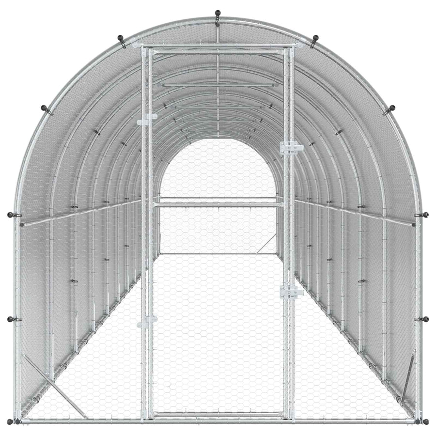 Kippenhok zilver 1200 x 200 x 200 cm Gegalvaniseerd staal