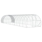 Kippenhok 1200x300x200 cm gegalvaniseerd staal zilver
