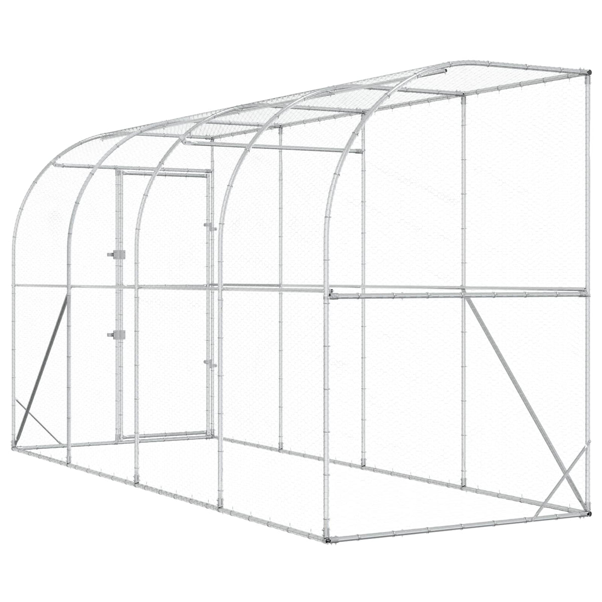 Kippenhok Tegen de Muur zilver 600 x 150 x 215 cm