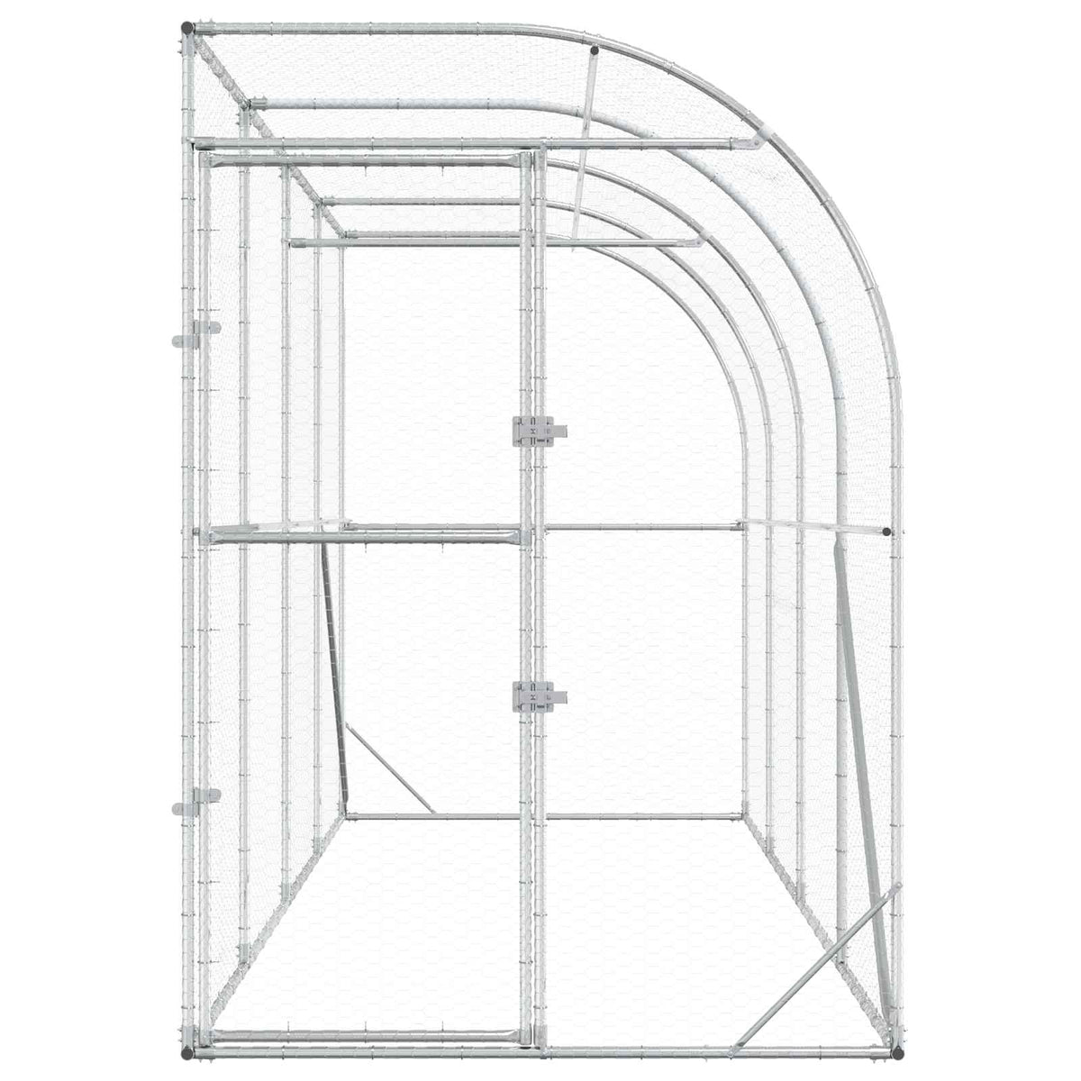 Kippenhok Tegen de Muur zilver 600 x 150 x 215 cm