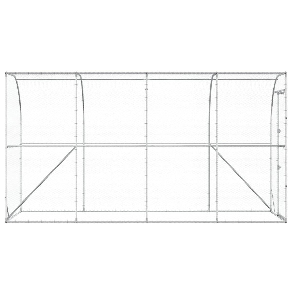 Kippenhok Tegen de Muur zilver 600 x 150 x 215 cm