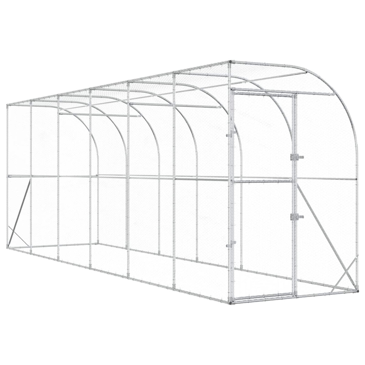 Kippenhok Tegen de Muur zilver 600 x 150 x 215 cm
