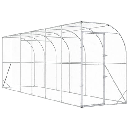 Kippenhok Tegen de Muur zilver 600 x 150 x 215 cm