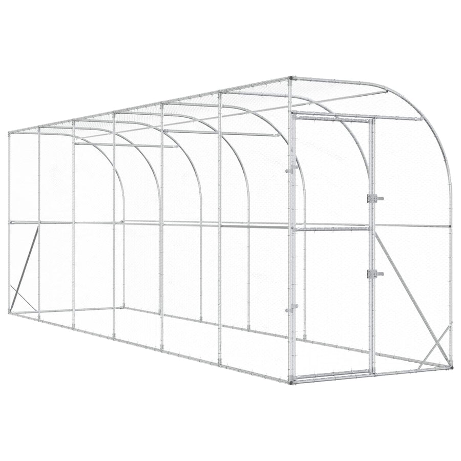 Kippenhok Tegen de Muur zilver 600 x 150 x 215 cm
