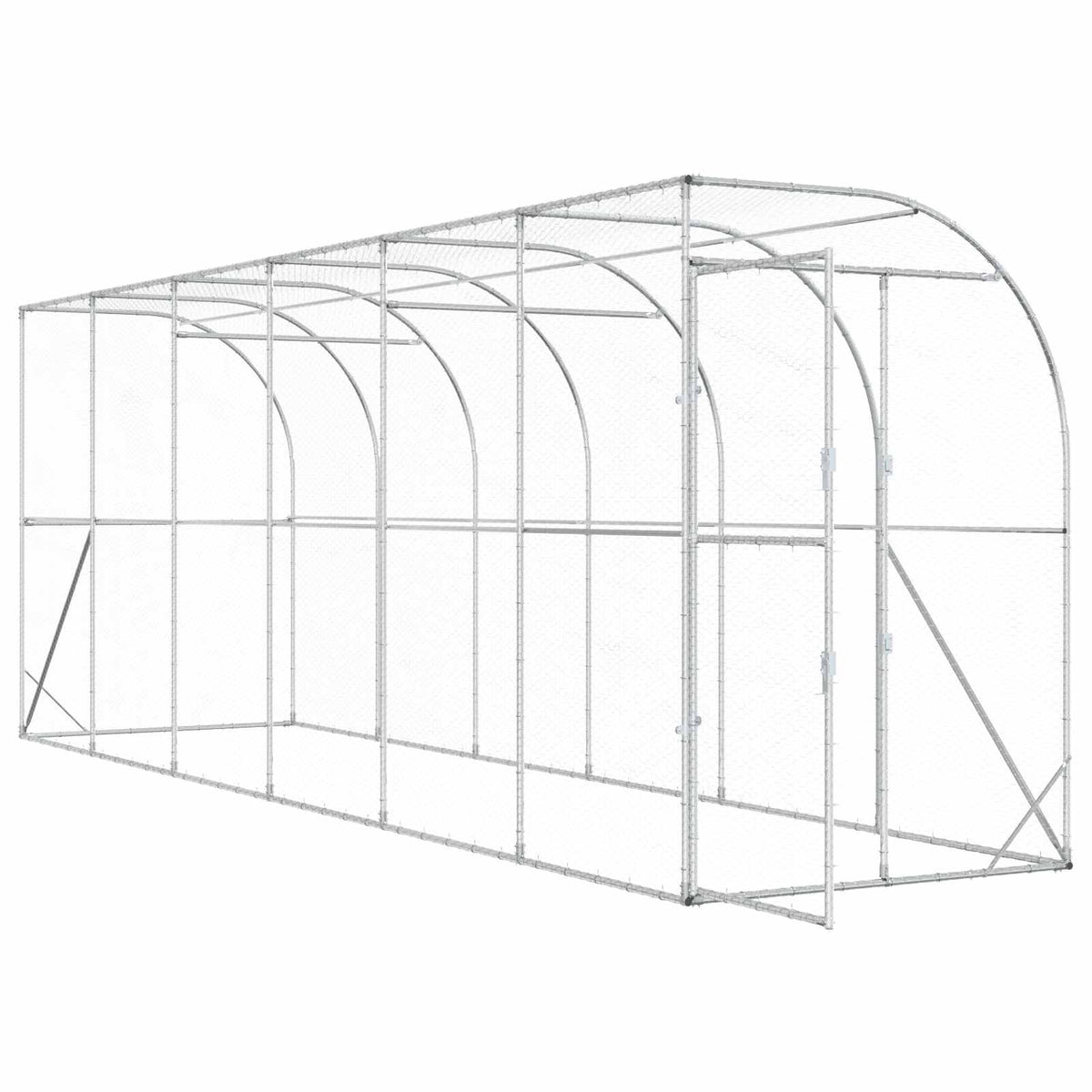 Kippenhok Tegen de Muur zilver 600 x 150 x 215 cm